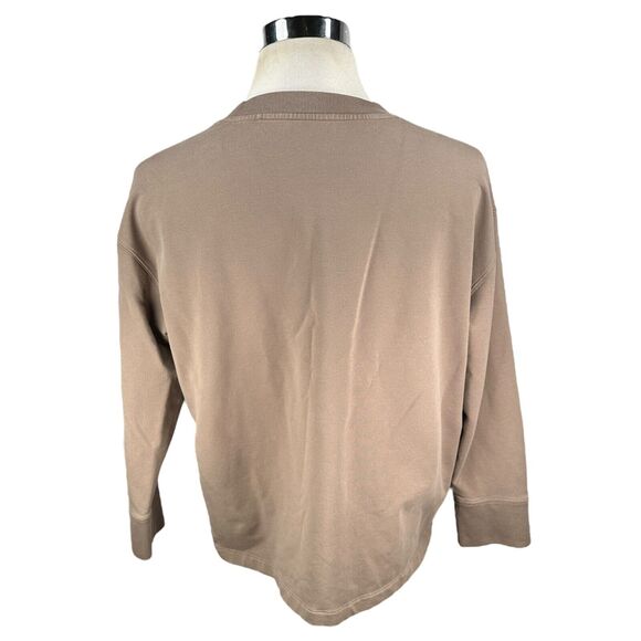 MM LaFleur Sweatshirt Womens XL Brown Stretch Crew Neck Pullover Long Sleeve - Picture 4 of 8